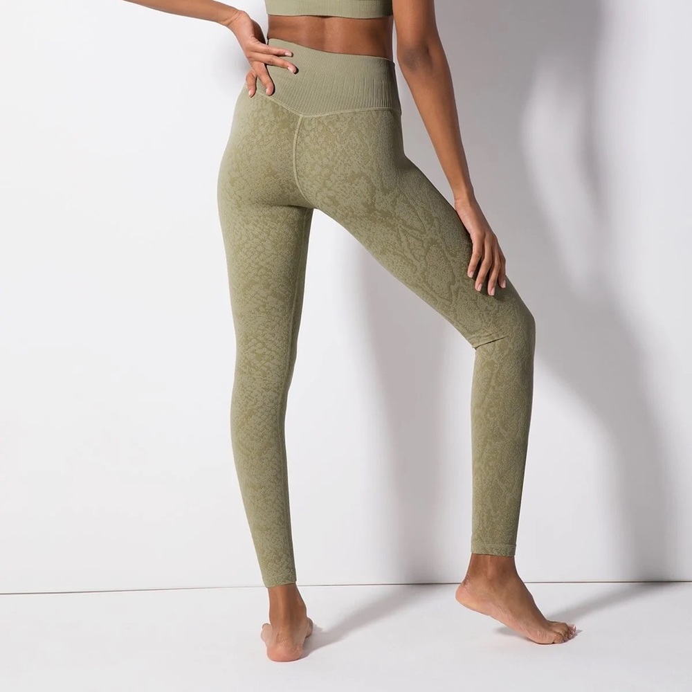 Polished Python Legging - Small in “London Fog”